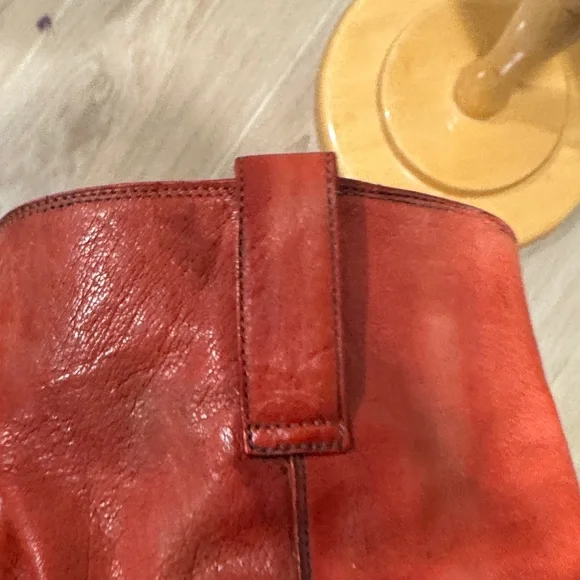 Cole Haan Red Leather Heeled Boots - Picture 7 of 10